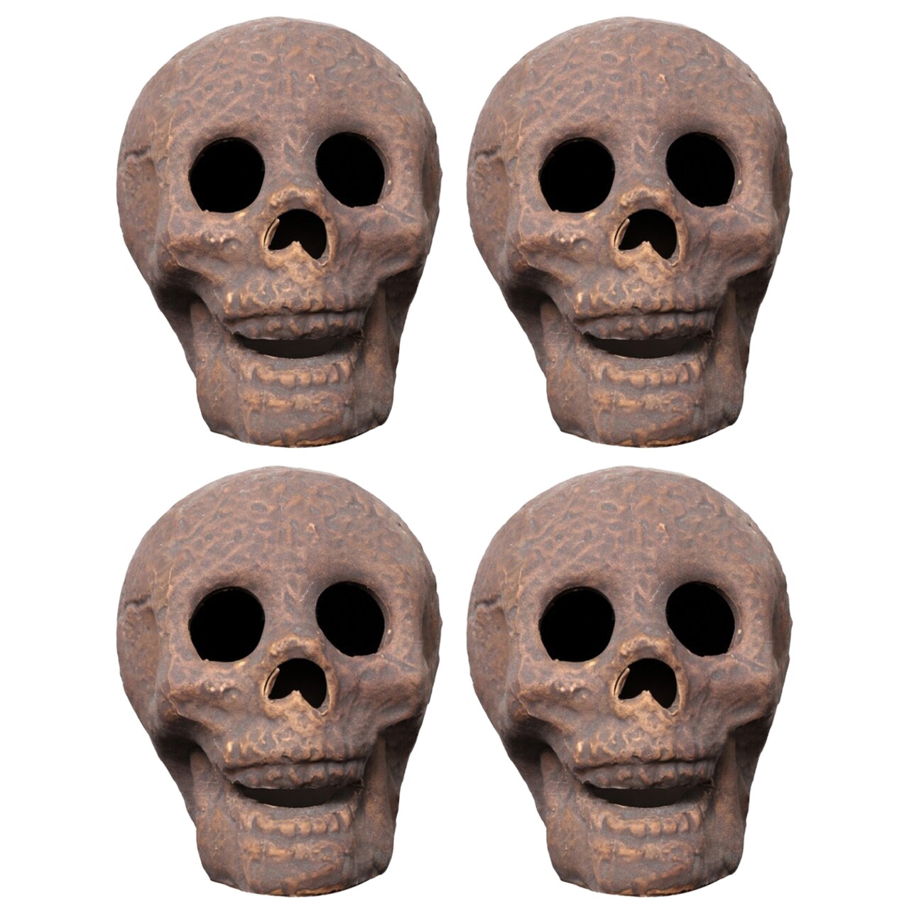 1 Set Halloween Human Skull Realistic Fireproof Bonfire Fireplace Firepit Ceramic Clay Craft Skull Ornament Horror Decor